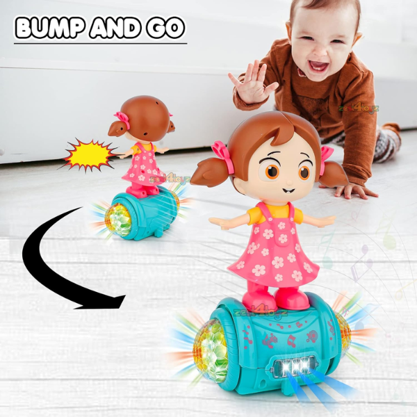 SOLO CITY Musical Dancing Girl Doll Activity Play Center Toy 360 Degree Rotating with Flashing Lights and Bump n Go Action Toys for Kids ARTICLE NO TYMDDWLD1M