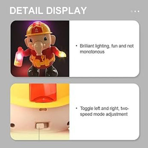 SOLO CITY MUSICAL FUNNY ROBOT ELEPHANT DANCING WALKING DANCING MUSICAL LIGHT FIRE FIGHTER RESCUE ANIMAL SWING TOY for KIDS ARTICLE NO TYFFEETD1M