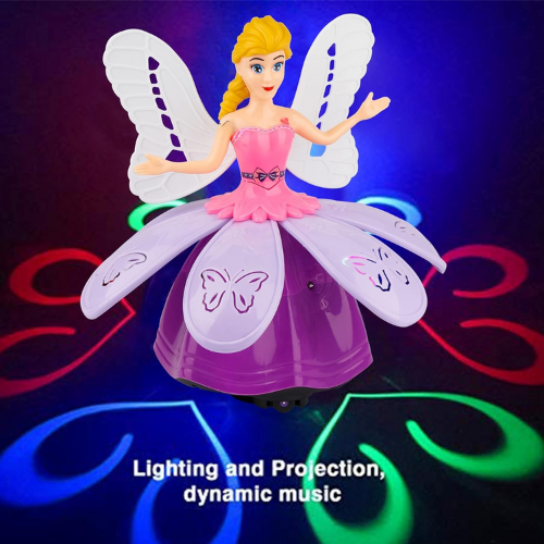 SOLO CITY Dancing Doll Princess Musical 360 Degree Rotating Angel Girl Flashing Lights with Music Sound Toy for Kids (Pink Angle Doll) Random Design ARTICLE NO TYDDMTD1M