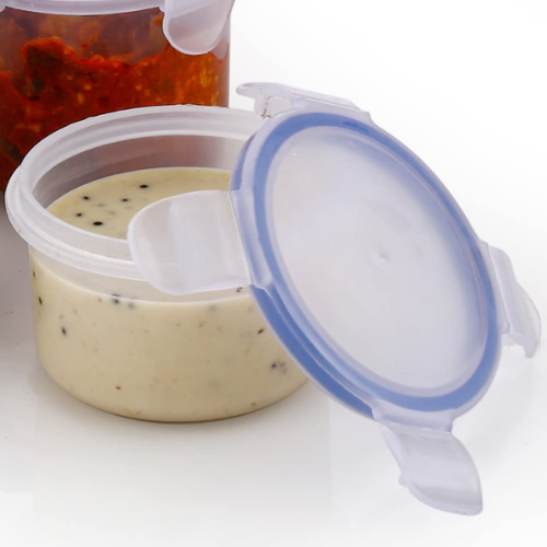 WELLMORA Lock and Lock Liquid Round Container Plastic Airtight Food Storage Containers with Leak Proof Locking Lid Storage container (Liquid Container 110ml, 160ml, 210ml, 400ml, 500ml) ARTICLE NO HKWMCRBMD1M