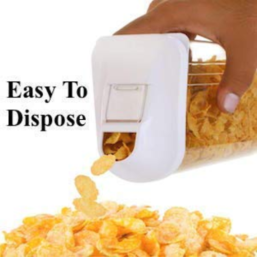 WELLMORA Plastic Easy Flow Dispenser 750ml, Kitchen Storage Containers Jars Set- 6, Plastic Dispenser/Container/Jar Set for Cereals, Rice, Pulses(Transparent, Set of 6) ARTICLE NO HKWMCRBMD4M