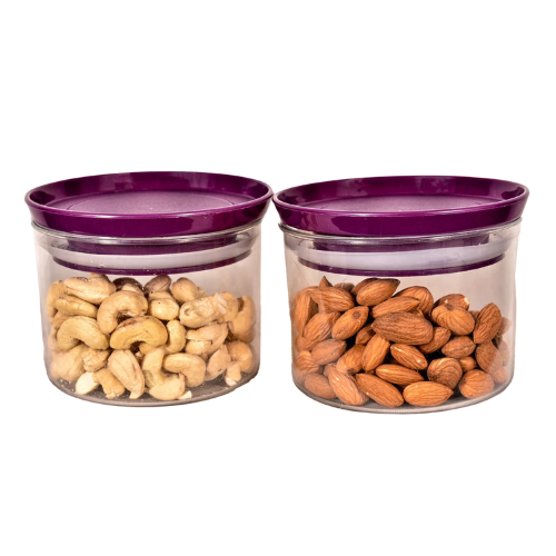 WELLMORA Air Tight & Unbreakable Kitchen Jar Set Food Storage Containers for Dry Fruits, Spices, Snacks, Pulses (2 Pcs Set) ARTICLE NO HKWMCRBMD5M