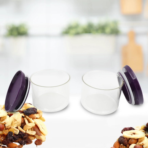 WELLMORA Air Tight & Unbreakable Kitchen Jar Set Food Storage Containers for Dry Fruits, Spices, Snacks, Pulses (2 Pcs Set) ARTICLE NO HKWMCRBMD5M
