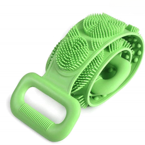 WELLMORA Silicone Body Back Scrubber Double Side Bathing Brush for Skin Deep Cleaning Massage, Dead Skin Removal Exfoliating Belt for Shower, Easy to Clean (BODY BACK BELT SCRUBBER) ARTICLE NO HKSBBSBD1M
