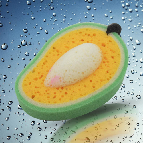 WELLMORA Sponge Household Kitchen Mango Shape Bowl Dish Washing Cleaning Pad Cleaner, Bath Cleaning Sponge Dishwashing Sponge Mango (1 Pc) ARTICLE NO HKSBBSBD3M
