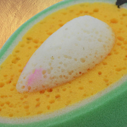 WELLMORA Sponge Household Kitchen Mango Shape Bowl Dish Washing Cleaning Pad Cleaner, Bath Cleaning Sponge Dishwashing Sponge Mango (1 Pc) ARTICLE NO HKSBBSBD3M