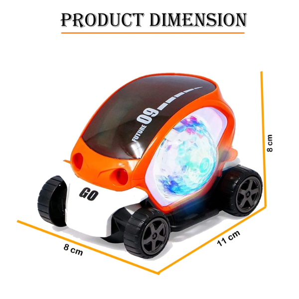 SOLO CITY 09 Future Car Stunt Car 360 Degree Rotating Toy for Kids Bump and Go Action with 3D Lights Musical & Flashing Light Sound ARTICLE NO TYFSCD1M