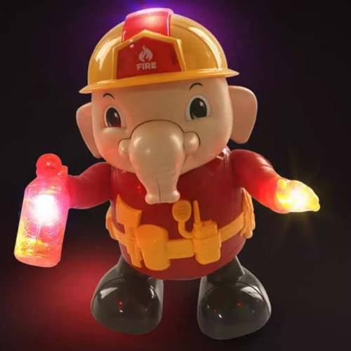 SOLO CITY MUSICAL FUNNY ROBOT ELEPHANT DANCING WALKING DANCING MUSICAL LIGHT FIRE FIGHTER RESCUE ANIMAL SWING TOY for KIDS ARTICLE NO TYFFEETD1M