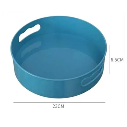 WELLMORA Multi-Purpose 360° Rotating Organizer Tray/Kitchen Organizer/Multi- Function Rotating Tray/Cosmetics Organizer (Blue, Pack of 1, Plastic) ARTICLE NO HKDFTWDOR1M
