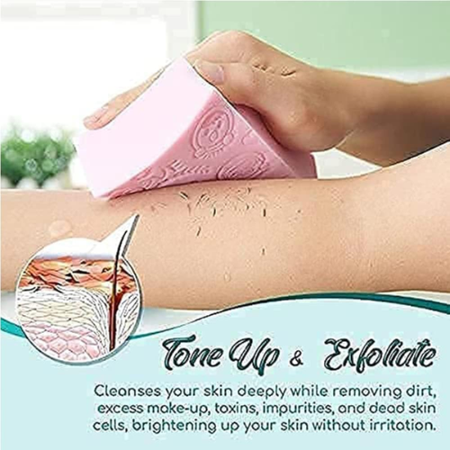 WELLMORA Ultra Soft Exfoliating Bath Sponge – Dead Skin Remover, Japanese Spa-Style Cellulite Massager, Body & Face Scrubber for Men & Women (Pack of 1) ARTICLE NO HKSBBSBD23M