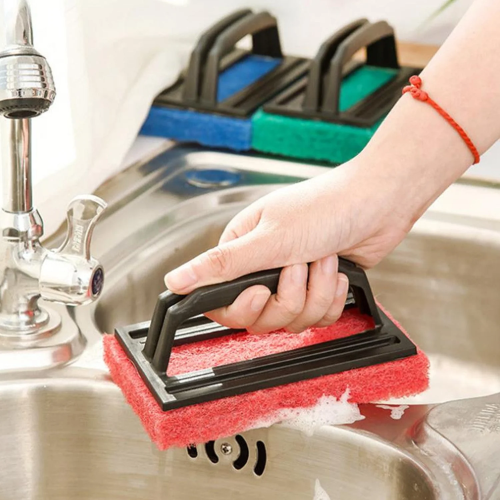 WELLMORA Tile Cleaning Multipurpose Scrubber Brush with Handle ARTICLE NO HKSBBSBD10M