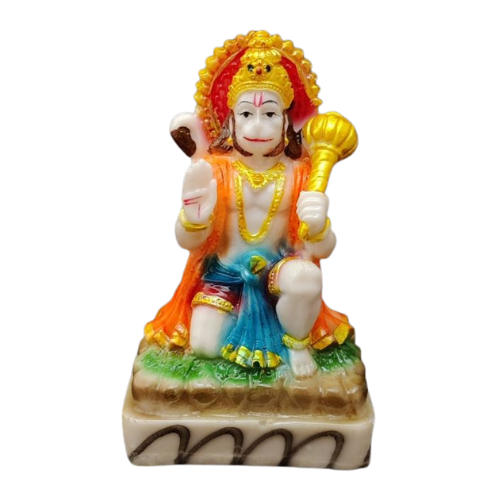 SPRINKLES Marble Polyresin Aashirwad Hanuman Bala ji Murti Statue Idol Hanuman Ji Bajrangbali Murti Statue for Home Pooja Gifted Piece Office Décor Idol 7 Inches ARTICLE NO GDLKSJISD4M