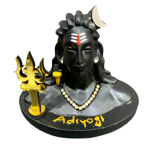 SPRINKLES Adiyogi Shiva Statue for Home Decor – Black Polyresin Idol for Meditation, Office Desk, Car Dashboard | Mahadev Murti Spiritual Gift for Men & Women ARTICLE NO GDLKSJISD5M