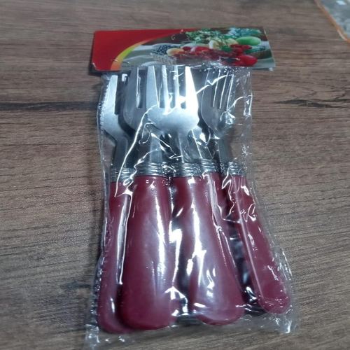 WELLMORA Stainless Steel Forks with Comfortable Grip Dining Fork Set of 6 Pcs ARTICLE NO HKWMSPBMD2M