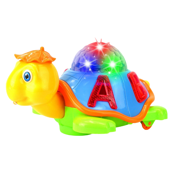 SOLO CITY Tortoise Toy with Sound Music and 3D Flashing Lights,Battery Operated Kid's Bump and Go Toy Animal Figure for Kids Boys and Girls. ARTICLE NO TYTTBOD1M