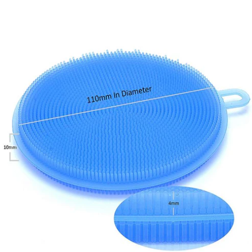WELLMORA Silicone Dish Scrubber Sponge Mildew Free, Non Stick, Heat Resistant Kitchen Cleaning Supplies Sponges Multicolor (Regular, Pack of 2) ARTICLE NO HKSBBSBD25M