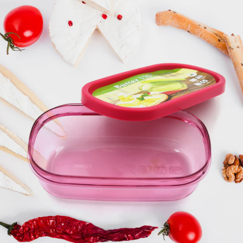 WELLMORA Butter Container, PP Butter Storage Box Easy to Take Portable Large Capacity for Kitchen for Home for Cheese for Butter (120 ML) ARTICLE NO HKWMCRBMD7M