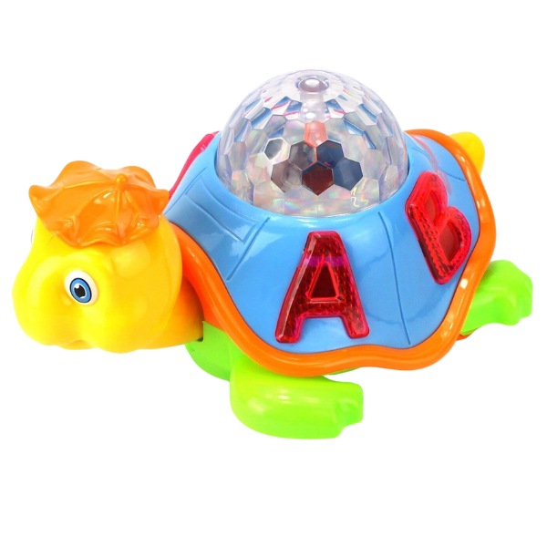 SOLO CITY Tortoise Toy with Sound Music and 3D Flashing Lights,Battery Operated Kid's Bump and Go Toy Animal Figure for Kids Boys and Girls. ARTICLE NO TYTTBOD1M