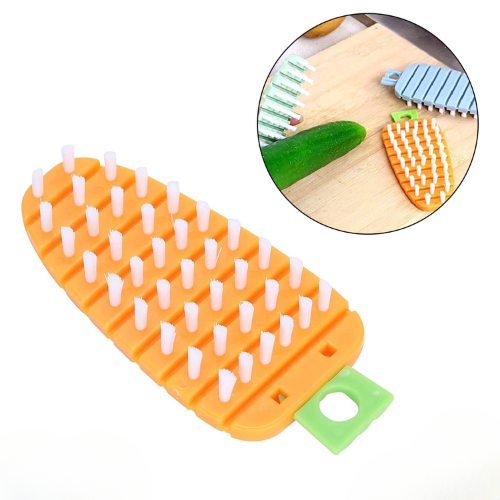 WELLMORA Vegetable Scrubbing Brush, Vegetable Scrubber Non‑Toxic Fruit Brush Carrot Shape Vegetable Brush for Potato for Vegetable ARTICLE NO HKSVBSBD1M