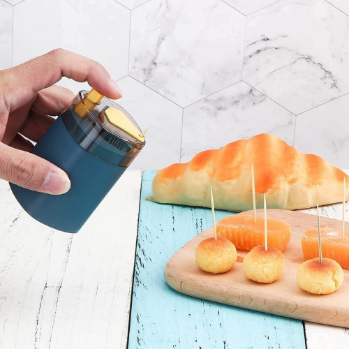 WELLMORA Toothpick Holder Dispenser, Pop-Up Automatic Toothpick Dispenser for Kitchen Restaurant Thickening Toothpicks Container Pocket Novelty, Safe Container Toothpick Storage Box ARTICLE NO HKODTPDOBWD1M