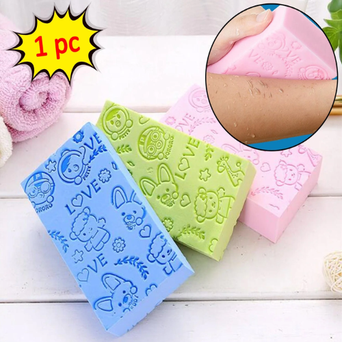 WELLMORA Ultra Soft Exfoliating Bath Sponge – Dead Skin Remover, Japanese Spa-Style Cellulite Massager, Body & Face Scrubber for Men & Women (Pack of 1) ARTICLE NO HKSBBSBD23M
