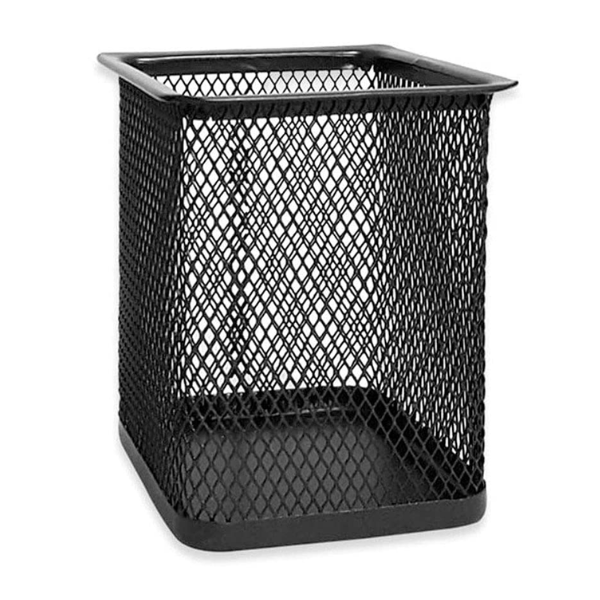Aeronote Cylendrical Black Mesh Metal Desk Pen, Pencil and Other Stationery Organiser Holder, Use at Office, School and Home Pack of 1 ARTICLE NO STCSOHD2M