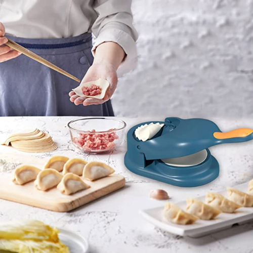 WELLMORA 2-in-1 Dumpling Maker,Puri Maker Momo Maker,ghughra Maker, Gujiya Maker Machine, Momos Maker Machine,Gujiya Mould - Skin Press Mould for Ghughra with Dumpling Puri Maker ARTICLE NO HKPRKTMDPWD2M