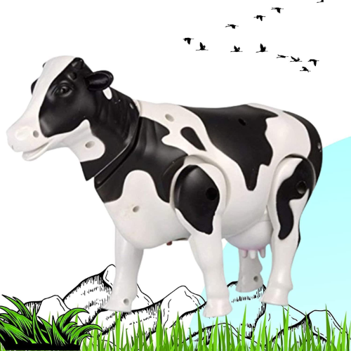 SOLO CITY Electric Walking Milk Cow Toy Realistic Simulation Cow Figure for Kids and Toddlers Battery Operated Funny Cow ARTICLE NO TYEWMCD1M