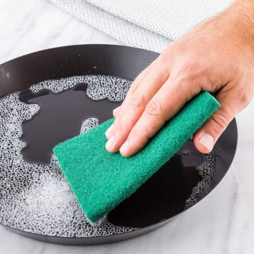 WELLMORA Scrub Sponge Cleaning Pads Aqua Green Multipurpose Scrub for Kitchen Cleaning, Tiles (Pack of 6) ARTICLE NO HKSBBSBD13M