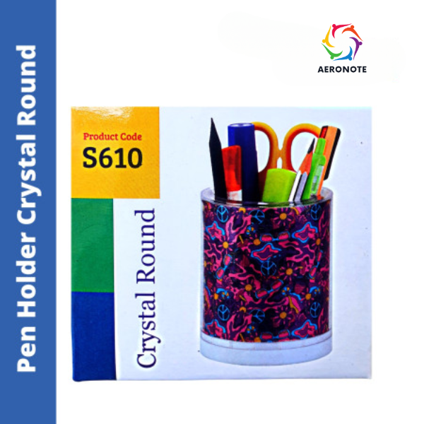 Aeronote Cylendrical Pen Holder Crystal Round Mesh Desk Pen, Pencil and Other Stationery Organiser Holder, Use at Office, School and Home Pack of 1 ARTICLE NO STCSOHD3M