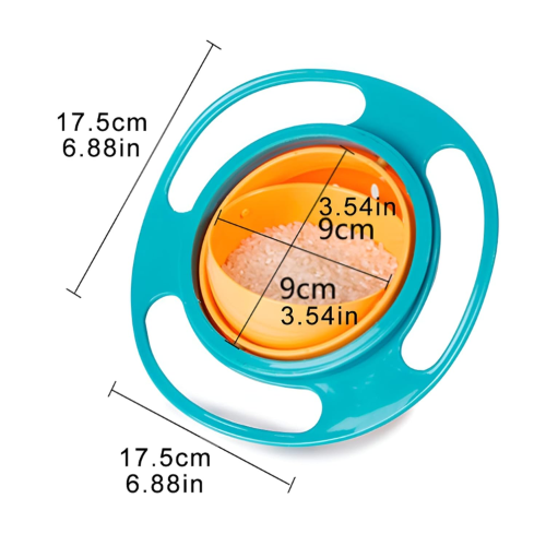WELLMORA Bowl for Baby 1 Pc – Multicolor Non-Spill Toddler Feeding Bowl, 360° Rotating Spill-Proof Dish for Kids, Snack Container with Lid, BPA-Free, Easy to Clean, Mealtime Solution for Babies ARTICLE NO HKMSKSPWD2M