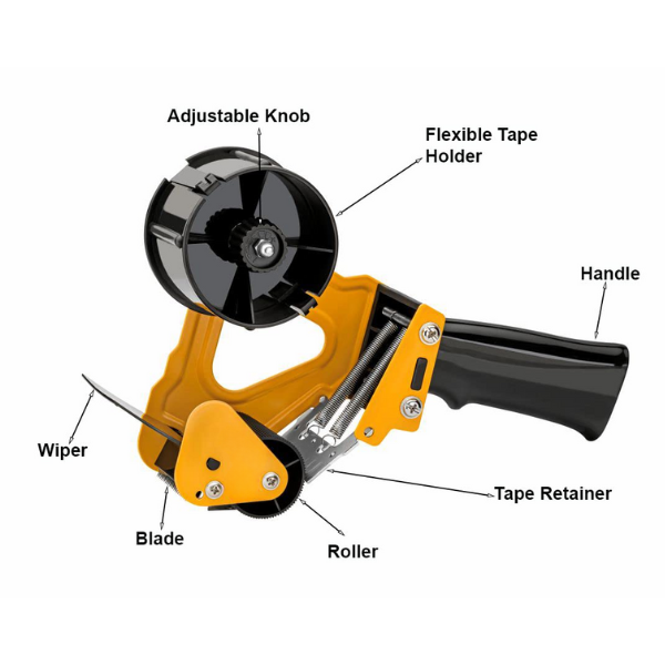 Aeronote Heavy Duty Packing Tape Dispenser - 2 inch / 50 mm with Stainless Steel Blade | Adjustable Spool Tension Knob ARTICLE NO STPGTDD1MT