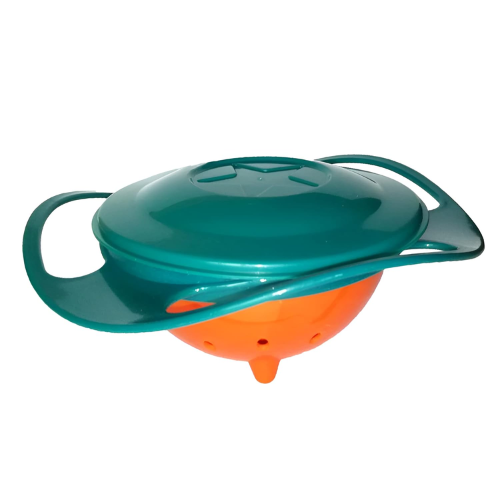 WELLMORA Bowl for Baby 1 Pc – Multicolor Non-Spill Toddler Feeding Bowl, 360° Rotating Spill-Proof Dish for Kids, Snack Container with Lid, BPA-Free, Easy to Clean, Mealtime Solution for Babies ARTICLE NO HKMSKSPWD2M