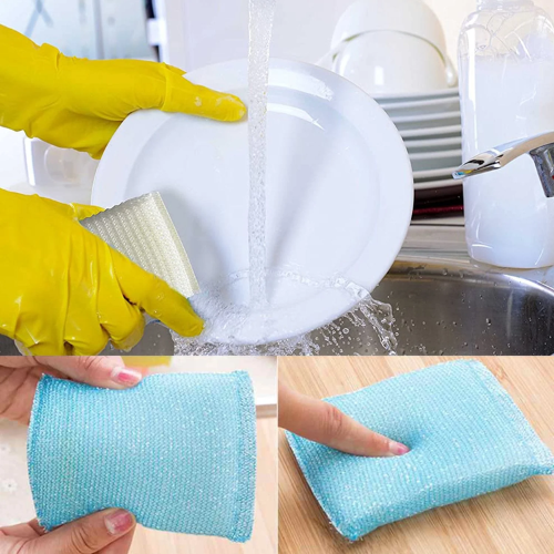WELLMORA Scratch Proof Kitchen Utensil Scrubber Pad, Standard, Reusable - Pack of 12. ARTICLE NO HKSBBSBD15M