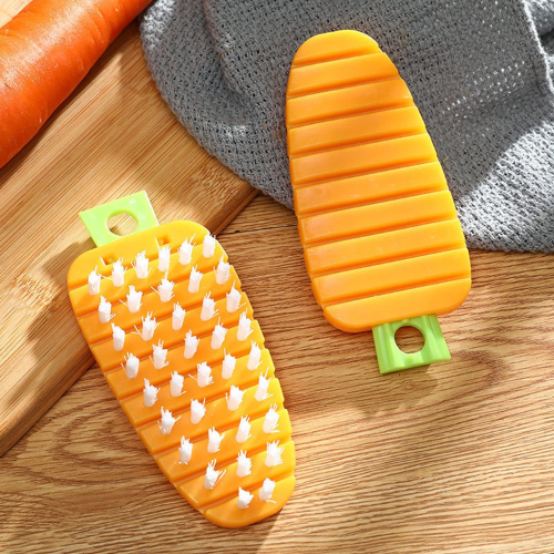 WELLMORA Vegetable Scrubbing Brush, Vegetable Scrubber Non‑Toxic Fruit Brush Carrot Shape Vegetable Brush for Potato for Vegetable ARTICLE NO HKSVBSBD1M