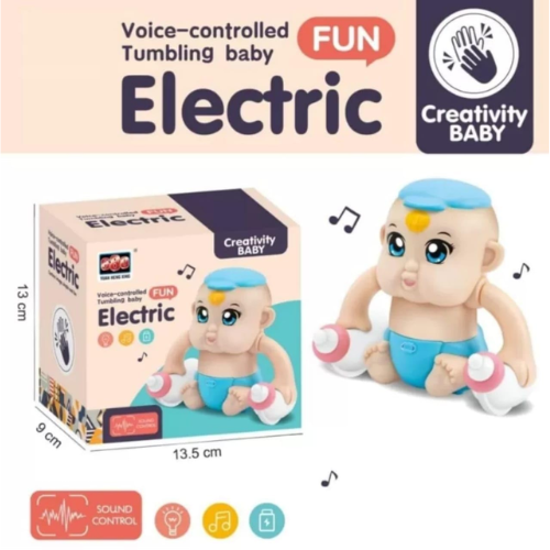 SOLO CITY Tumbling Baby Electric Voice Controlled Baby with Feeding Bottles, Creative Rolling Toy for Kids ARTICLE NO TYRBMED1M