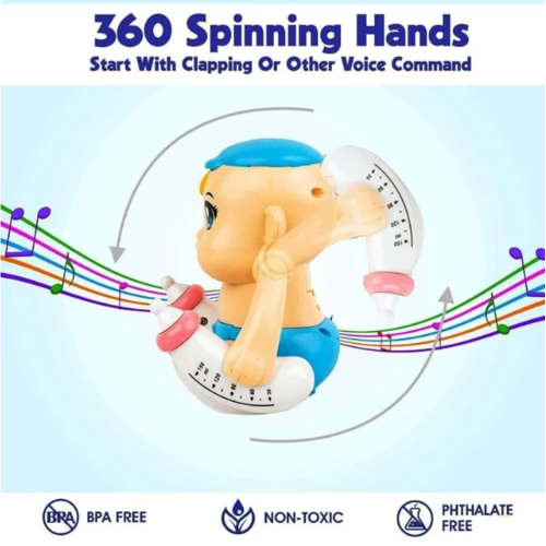 SOLO CITY Tumbling Baby Electric Voice Controlled Baby with Feeding Bottles, Creative Rolling Toy for Kids ARTICLE NO TYRBMED1M