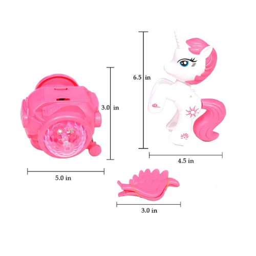 SOLO CITY 360 Degree Rotating Musical Toy Unicorn with 5D Light & Sound Toy for 1 Year Old Kid with Bump and Go Functions (Random Color) ARTICLE NO TYEHTMD1M