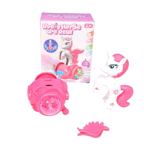 SOLO CITY 360 Degree Rotating Musical Toy Unicorn with 5D Light & Sound Toy for 1 Year Old Kid with Bump and Go Functions (Random Color) ARTICLE NO TYEHTMD1M
