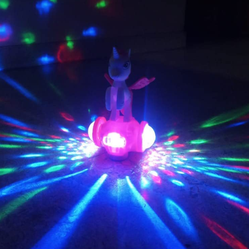 SOLO CITY 360 Degree Rotating Musical Toy Unicorn with 5D Light & Sound Toy for 1 Year Old Kid with Bump and Go Functions (Random Color) ARTICLE NO TYEHTMD1M