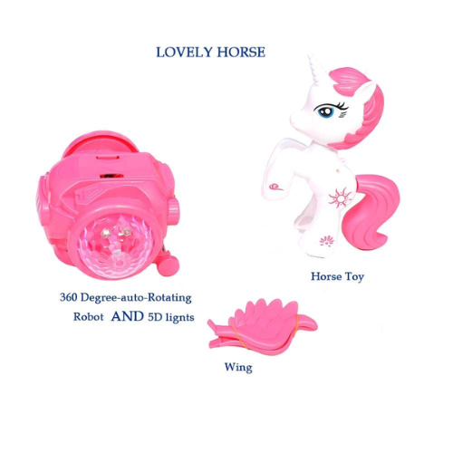 SOLO CITY 360 Degree Rotating Musical Toy Unicorn with 5D Light & Sound Toy for 1 Year Old Kid with Bump and Go Functions (Random Color) ARTICLE NO TYEHTMD1M