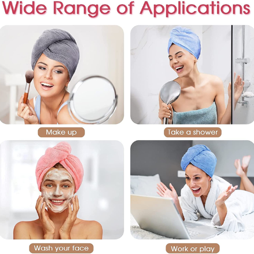 SPRINGSTONE Quick Turban Hair-Drying Absorbent Microfiber Towel/Dry Shower Caps/Bathrobe Hat/Magic Hair Wrap For Women (Multi Color)(Set Of 1) - 1 Tc ARTICLE NO HFBTRSSHD1M
