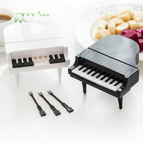 WELLMORA 10 Pc Piano Fruit Forks: Fun & Functional for Snacks (Set) ARTICLE NO HKBFWD2M