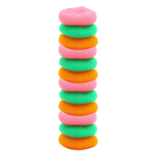 WELLMORA Plastic Scrubber Round Nylon Scrubbers Scrub Sponge (Regular, Pack of 12) ARTICLE NO HKSBBSBD18M