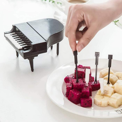 WELLMORA 10 Pc Piano Fruit Forks: Fun & Functional for Snacks (Set) ARTICLE NO HKBFWD2M