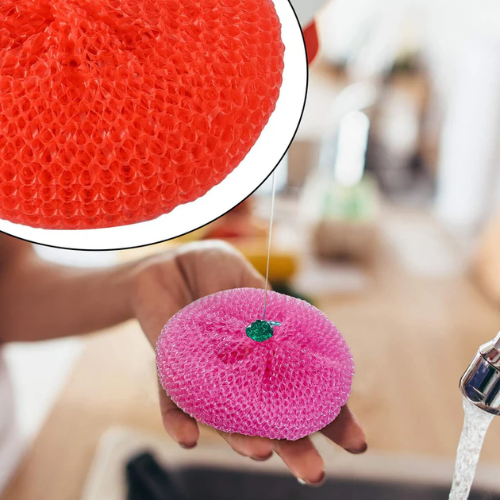 WELLMORA Plastic Scrubber Round Nylon Scrubbers Scrub Sponge (Regular, Pack of 12) ARTICLE NO HKSBBSBD18M