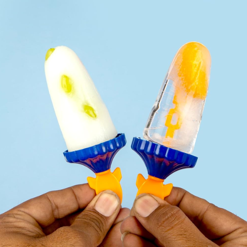 WELLMORA Set of 6 Plastic Reusable Rocket ice Pop Makers, Homemade Popsicle/Frozen Ice Cream/Kulfi Candy for Children & Adults - Multicolor ARTICLE NO HKDFITWD4M