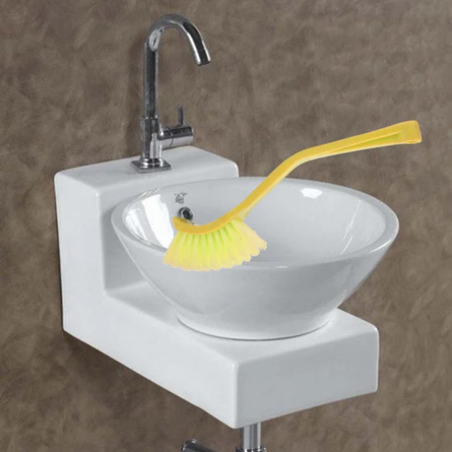 WELLMORA Plastic Wash Basin/Toilet Seat Cleaning Brush (Multicolour) ARTICLE NO HKSVBSBD3M