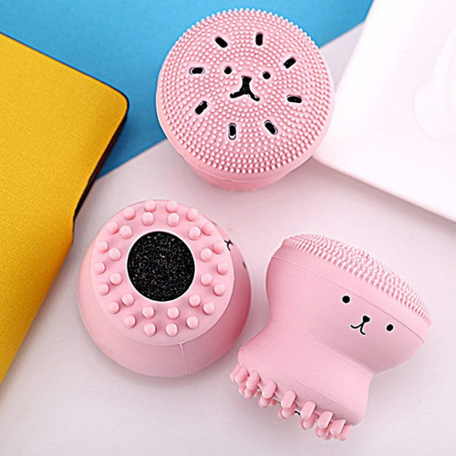 WELLMORA Facial Cleansing Brushes, Cute Octopus Shape Silicone Face Scrubber Massager Skincare Tool (1PC) ARTICLE NO HKSBBSBD9M