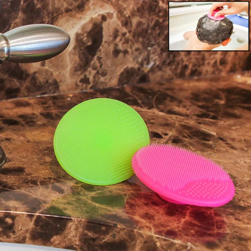 WELLMORA Bath & Facial Cleansing Brush, Soft Silicone Face Scrubber (2 Pc Set) ARTICLE NO HKSBBSBD20M